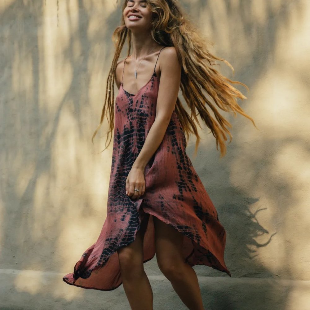 FARA | ZEN MAXI DRESS SILK MASALA TIE DYE | US S/M